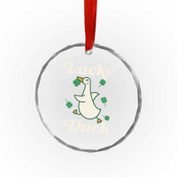Lucky Duck Crystal Glass Ornament St Patricks Day Shamrock Irish
