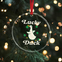 Lucky Duck Crystal Glass Ornament St Patricks Day Shamrock Irish