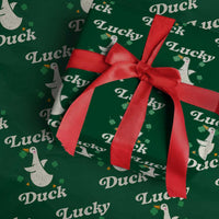 Lucky Duck Wrapping Paper Roll St Patricks Day Shamrock Irish