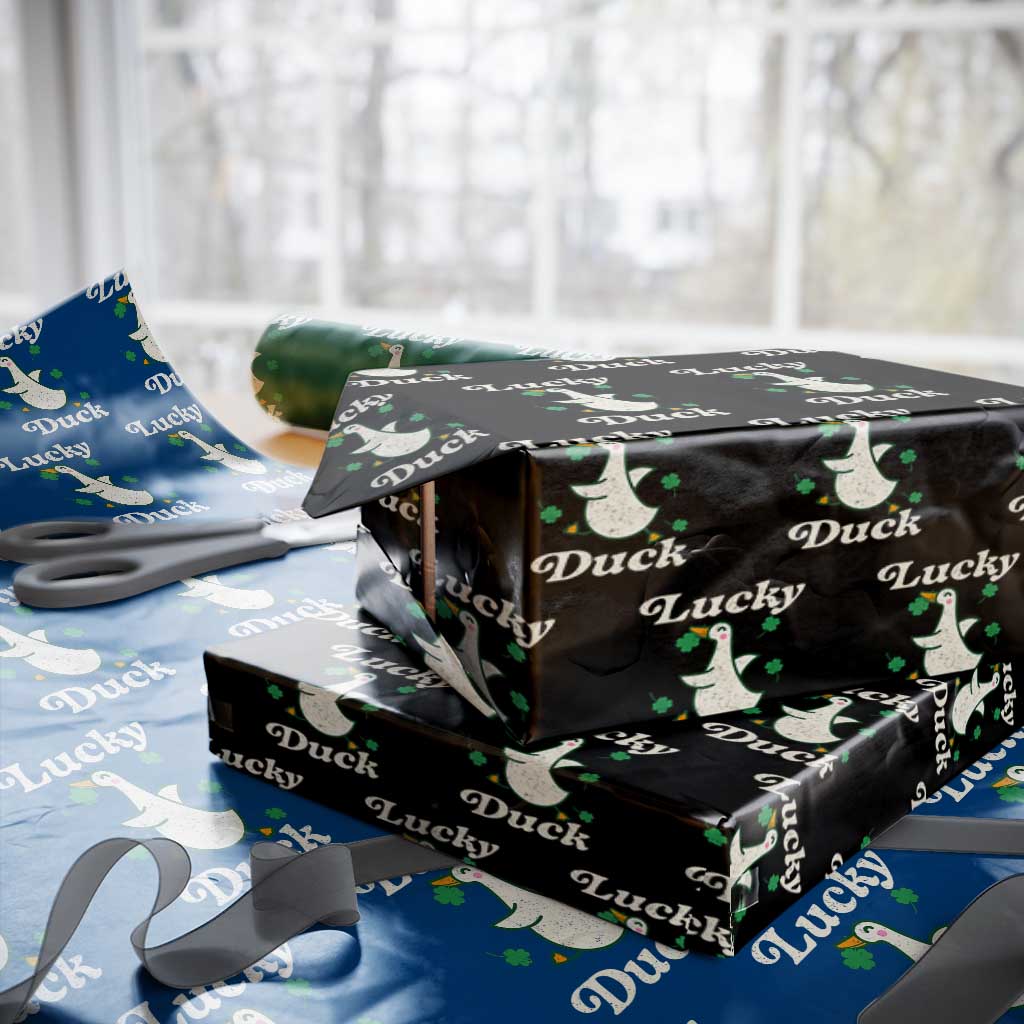 Lucky Duck Wrapping Paper Roll St Patricks Day Shamrock Irish
