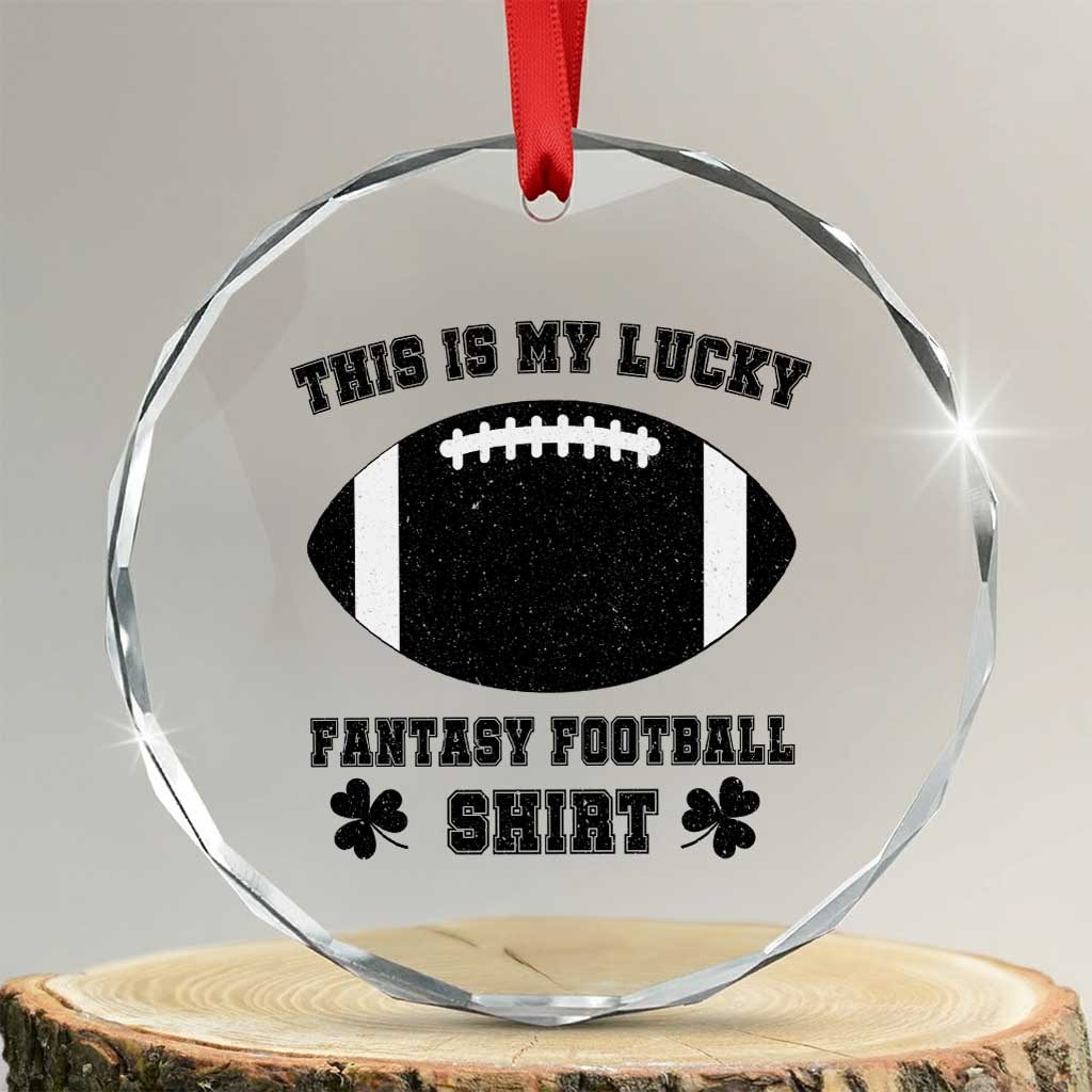Lucky Fantasy Football Crystal Glass Ornament Vintage Commissioner Draft Party Commish FFL - Wonder Print Shop