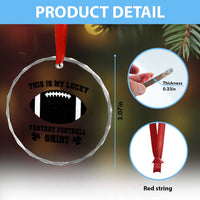 Lucky Fantasy Football Crystal Glass Ornament Vintage Commissioner Draft Party Commish FFL - Wonder Print Shop