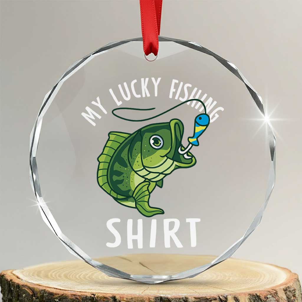 Lucky Fishing Crystal Glass Ornament Funny Fisherman Fish Lovers - Wonder Print Shop