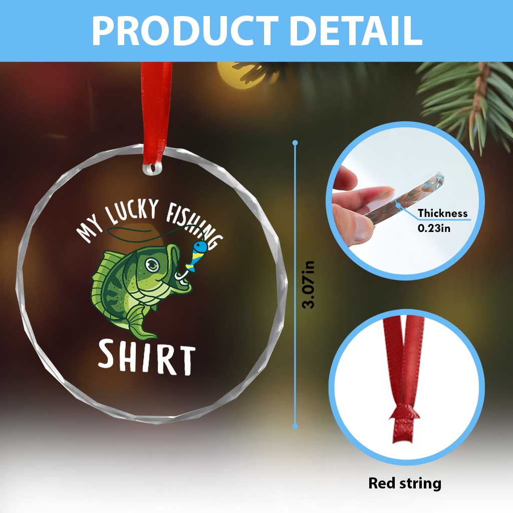Lucky Fishing Crystal Glass Ornament Funny Fisherman Fish Lovers TS10