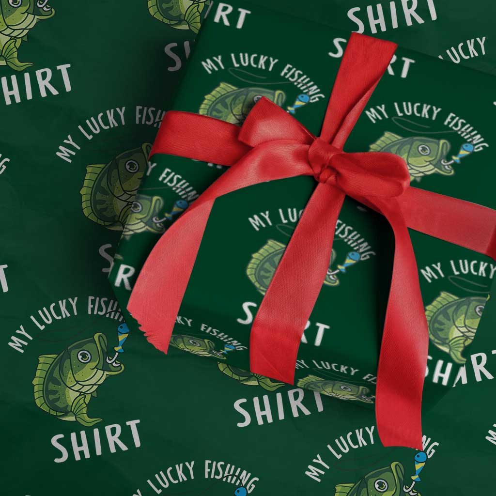 Lucky Fishing Wrapping Paper Roll Funny Fisherman Fish Lovers - Wonder Print Shop