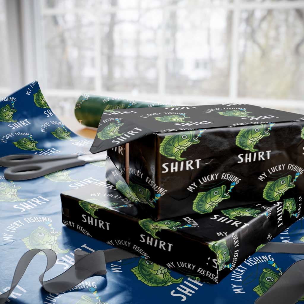 Lucky Fishing Wrapping Paper Roll Funny Fisherman Fish Lovers - Wonder Print Shop