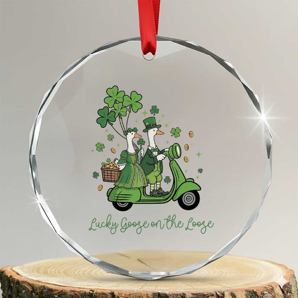 Lucky Goose On The Loose Crystal Glass Ornament St Patricks Day Irish Pride