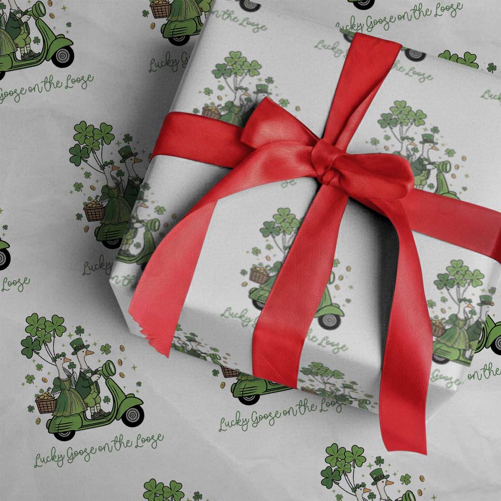 Lucky Goose On The Loose Wrapping Paper Roll St Patricks Day Irish Pride