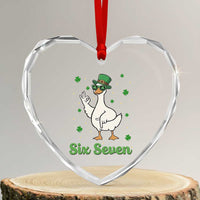 Lucky Goose Six Seven Meme Heart Crystal Glass Ornament St Patricks Day