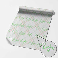 Lucky Irish Shamrock Wrapping Paper Roll St Patricks Day Letter Print Lightweight