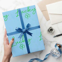 Lucky Irish Shamrock Wrapping Paper Roll St Patricks Day Letter Print Lightweight
