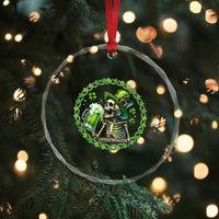 Lucky Irish Skeleton St Patricks Day Crystal Glass Ornament Beer Lover