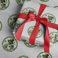 Lucky Irish Skeleton St Patricks Day Wrapping Paper Roll Beer Lover