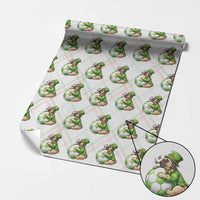 Lucky Pug Soccer Lover Wrapping Paper Roll St Paddys Day Irish Football Gift