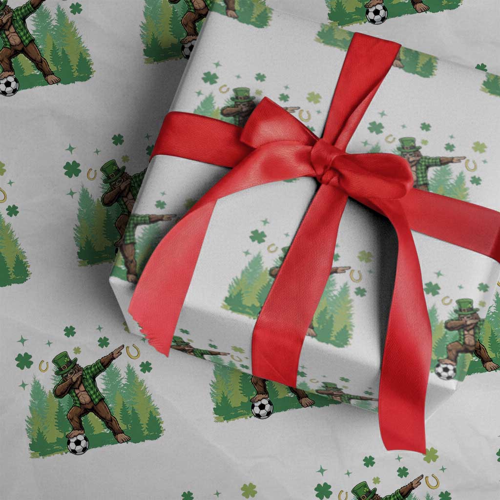 Lucky Sasquatch Soccer Player Wrapping Paper Roll Funny St Patricks Day Gift
