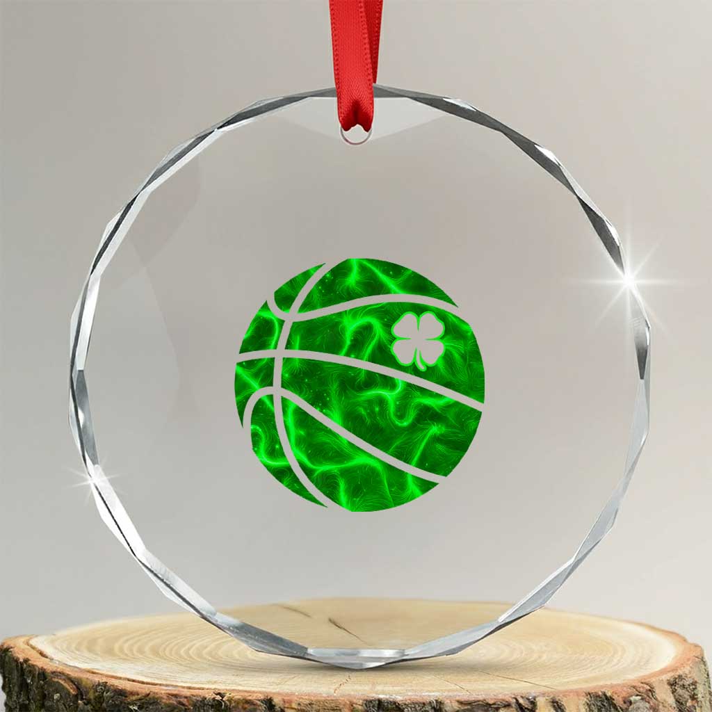 Lucky Shamrock Basketball Crystal Glass Ornament Clover Irish St Patrick's Day Sport Lover - Wonder Print Shop