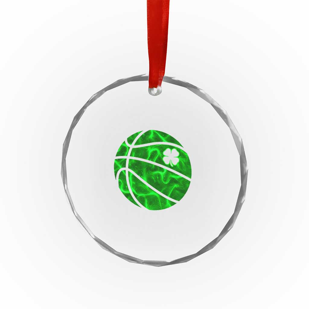 Lucky Shamrock Basketball Crystal Glass Ornament Clover Irish St Patrick's Day Sport Lover - Wonder Print Shop