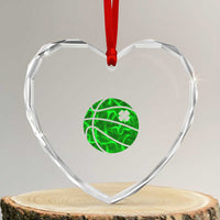 Lucky Shamrock Basketball Heart Crystal Glass Ornament Clover Irish St Patrick's Day Sport Lover - Wonder Print Shop