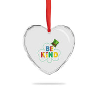 Lucky Shamrock Be Kind Heart Crystal Glass Ornament Autism Leprechaun St Patricks Day - Wonder Print Shop