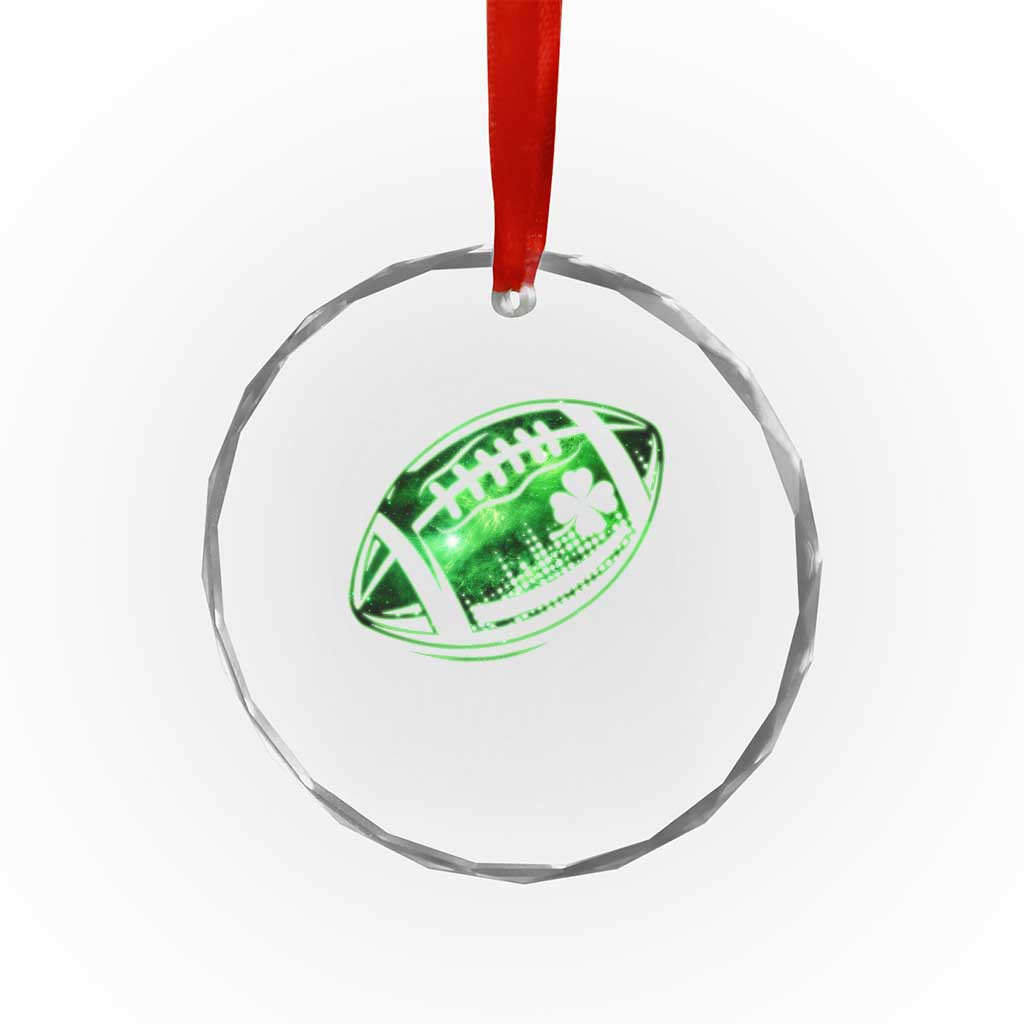 Lucky Shamrock Football Crystal Glass Ornament Irish Clover St Patricks Day Sport Lover - Wonder Print Shop