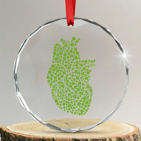 Lucky Shamrocks Heart Crystal Glass Ornament Anatomical Anatomy St Patrick's Day - Wonder Print Shop