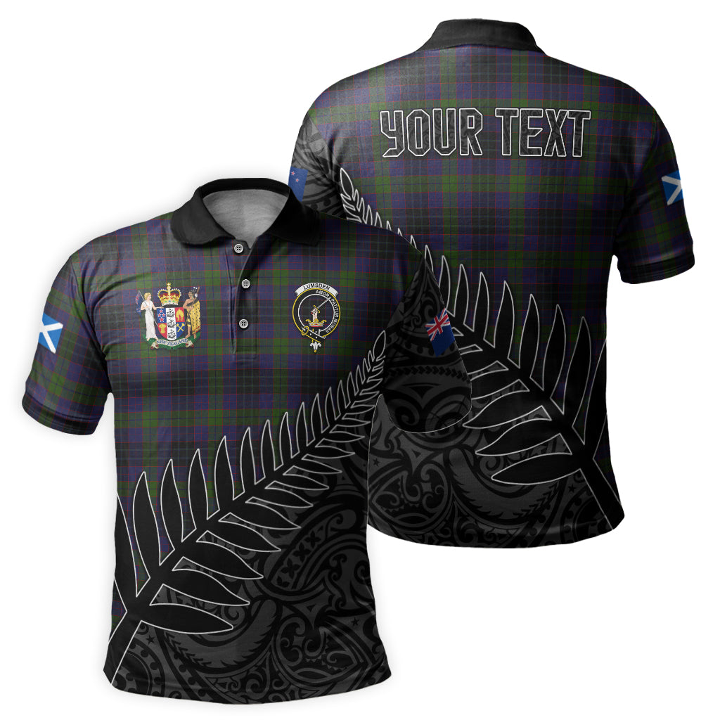 lumsden-hunting-tartan-family-crest-golf-shirt-with-fern-leaves-and-coat-of-arm-of-new-zealand-personalized-your-name-scottish-tatan-polo-shirt