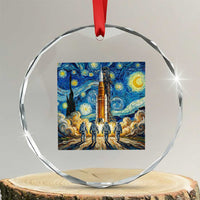 Lunar Mission Astronaut Starry Night Crystal Glass Ornament Space Lover Gift