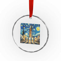 Lunar Mission Astronaut Starry Night Crystal Glass Ornament Space Lover Gift