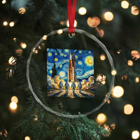 Lunar Mission Astronaut Starry Night Crystal Glass Ornament Space Lover Gift