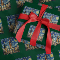 Lunar Mission Astronaut Starry Night Wrapping Paper Roll Space Lover Gift