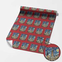 Lunar Mission Astronaut Starry Night Wrapping Paper Roll Space Lover Gift