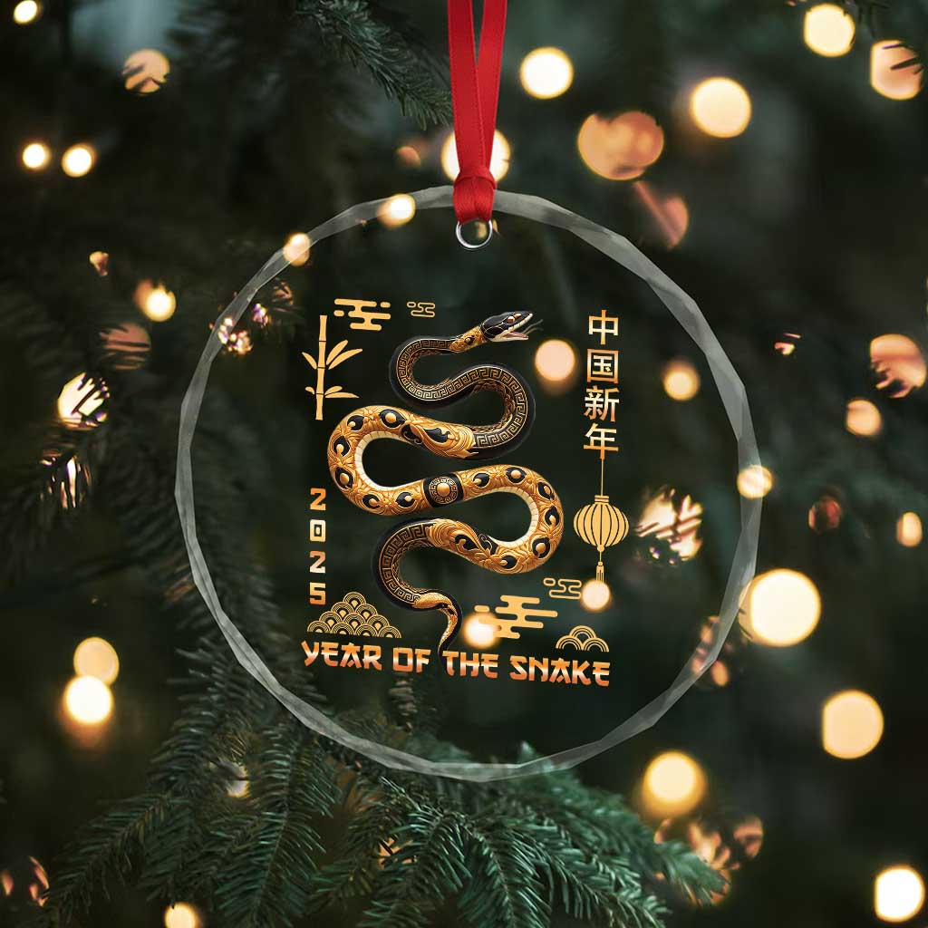 Lunar New Year 2025 Crystal Glass Ornament Year Of The Snake 2025 Chinese China - Wonder Print Shop