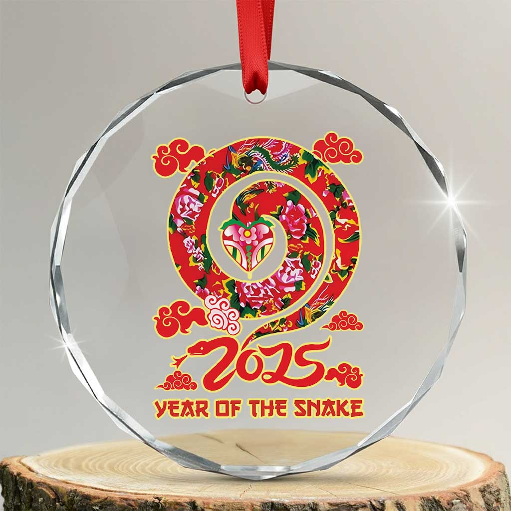 Lunar New Year 2025 Crystal Glass Ornament Year Of The Snake China Traditional - Wonder Print Shop