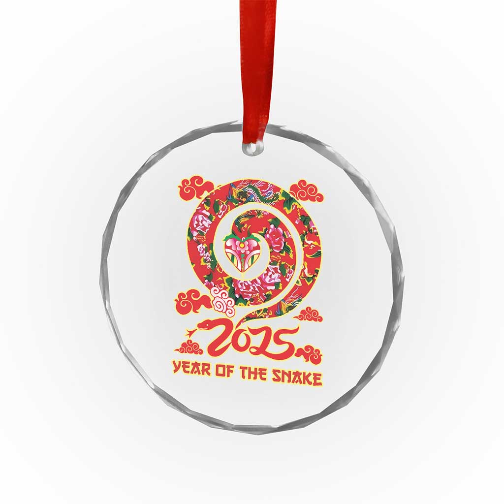 Lunar New Year 2025 Crystal Glass Ornament Year Of The Snake China Traditional - Wonder Print Shop