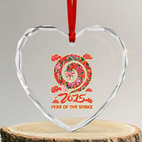 Lunar New Year 2025 Heart Crystal Glass Ornament Year Of The Snake China Traditional - Wonder Print Shop