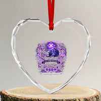 Lupus Awareness Heart Crystal Glass Ornament Lion Purple Ribbon My God Is Stronger Than Lupus