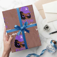 Lupus Awareness Wrapping Paper Roll African American Black Women Fight Lupus Purple Ribbon