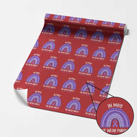 Lupus Awareness Wrapping Paper Roll In May We Wear Purple Ribbon Rainbow