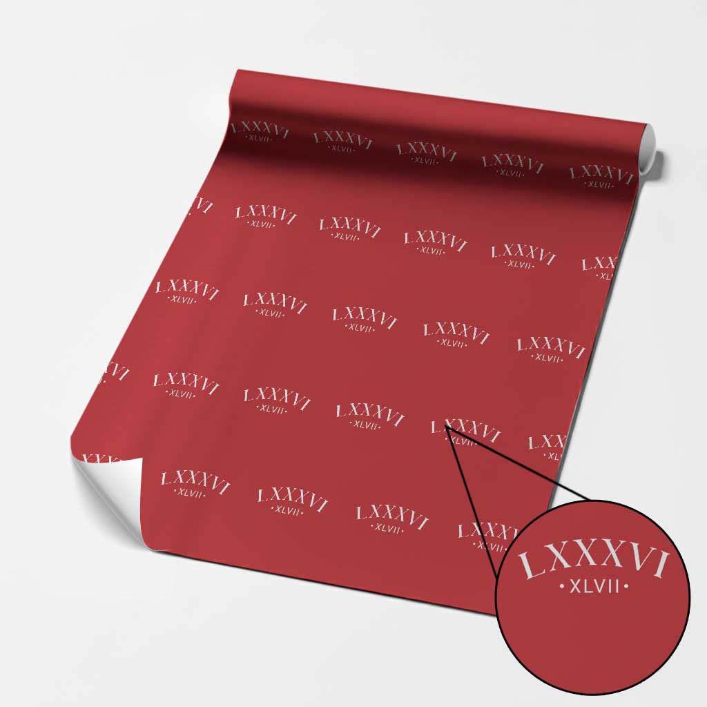 LXXXVI XLVII Wrapping Paper Roll 86 47 Roman Numerals - Wonder Print Shop