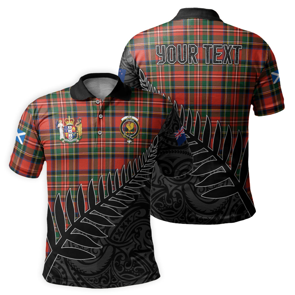 lyle-tartan-family-crest-golf-shirt-with-fern-leaves-and-coat-of-arm-of-new-zealand-personalized-your-name-scottish-tatan-polo-shirt