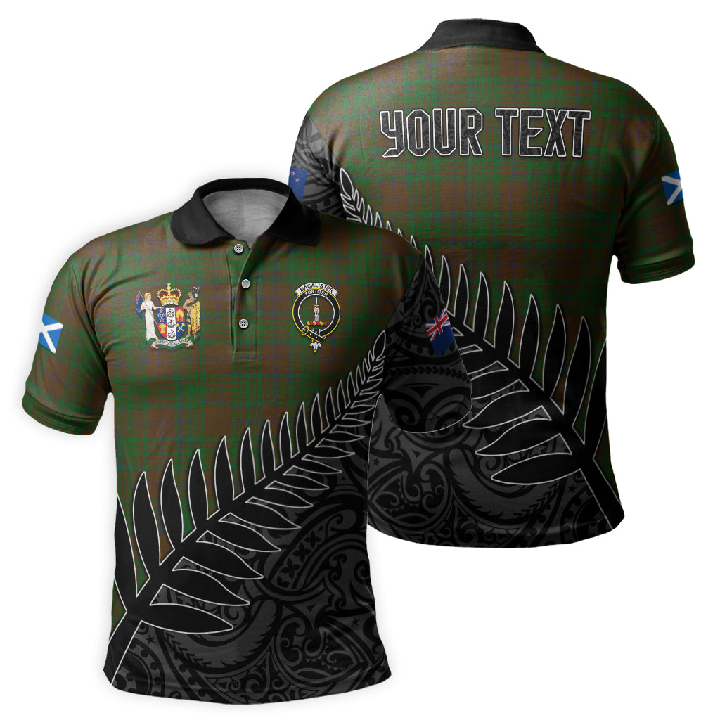 macalister-of-glenbarr-hunting-tartan-family-crest-golf-shirt-with-fern-leaves-and-coat-of-arm-of-new-zealand-personalized-your-name-scottish-tatan-polo-shirt
