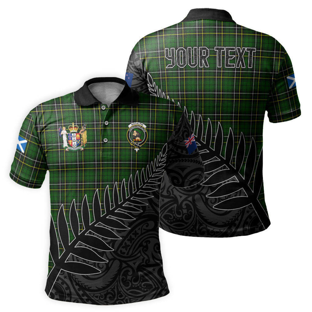 macalpin-modern-tartan-family-crest-golf-shirt-with-fern-leaves-and-coat-of-arm-of-new-zealand-personalized-your-name-scottish-tatan-polo-shirt