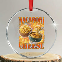 Macaroni And Cheese Meme Crystal Glass Ornament Vintage 90s Style Funny Foodie Bootleg Graphic