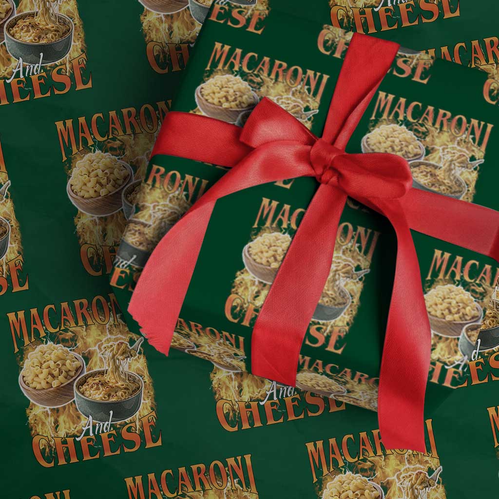 Macaroni And Cheese Meme Wrapping Paper Roll Vintage 90s Style Funny Foodie Bootleg Graphic