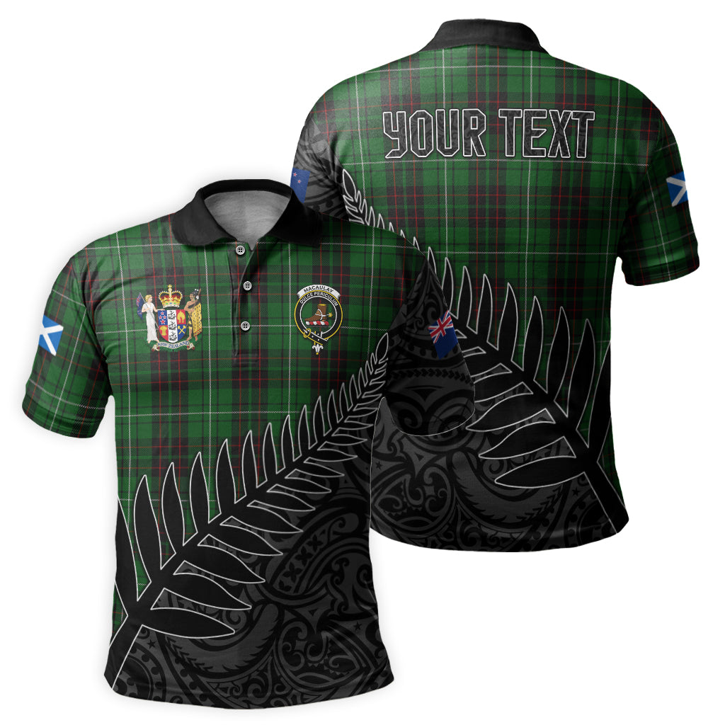 macaulay-of-lewis-tartan-family-crest-golf-shirt-with-fern-leaves-and-coat-of-arm-of-new-zealand-personalized-your-name-scottish-tatan-polo-shirt