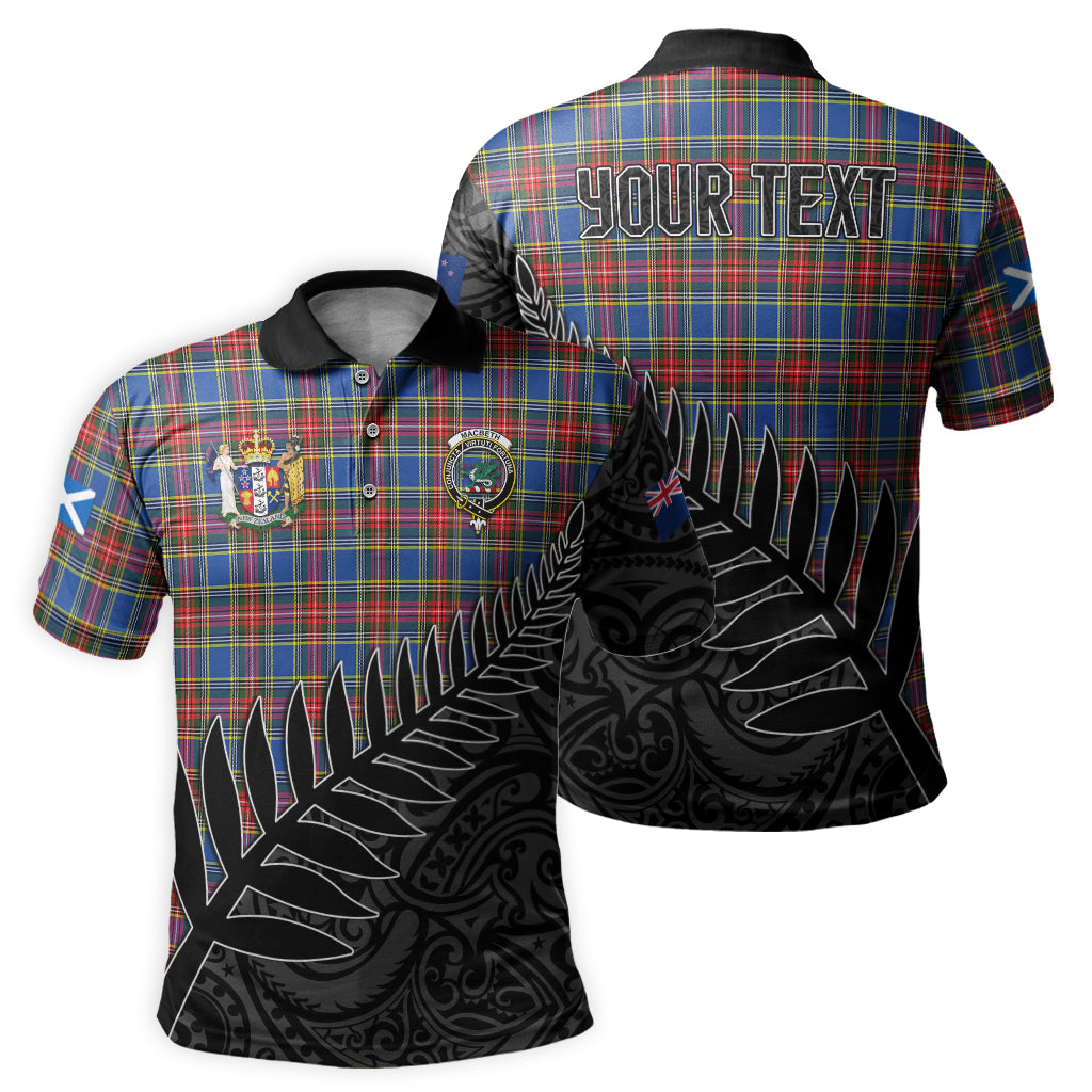 macbeth-tartan-family-crest-golf-shirt-with-fern-leaves-and-coat-of-arm-of-new-zealand-personalized-your-name-scottish-tatan-polo-shirt
