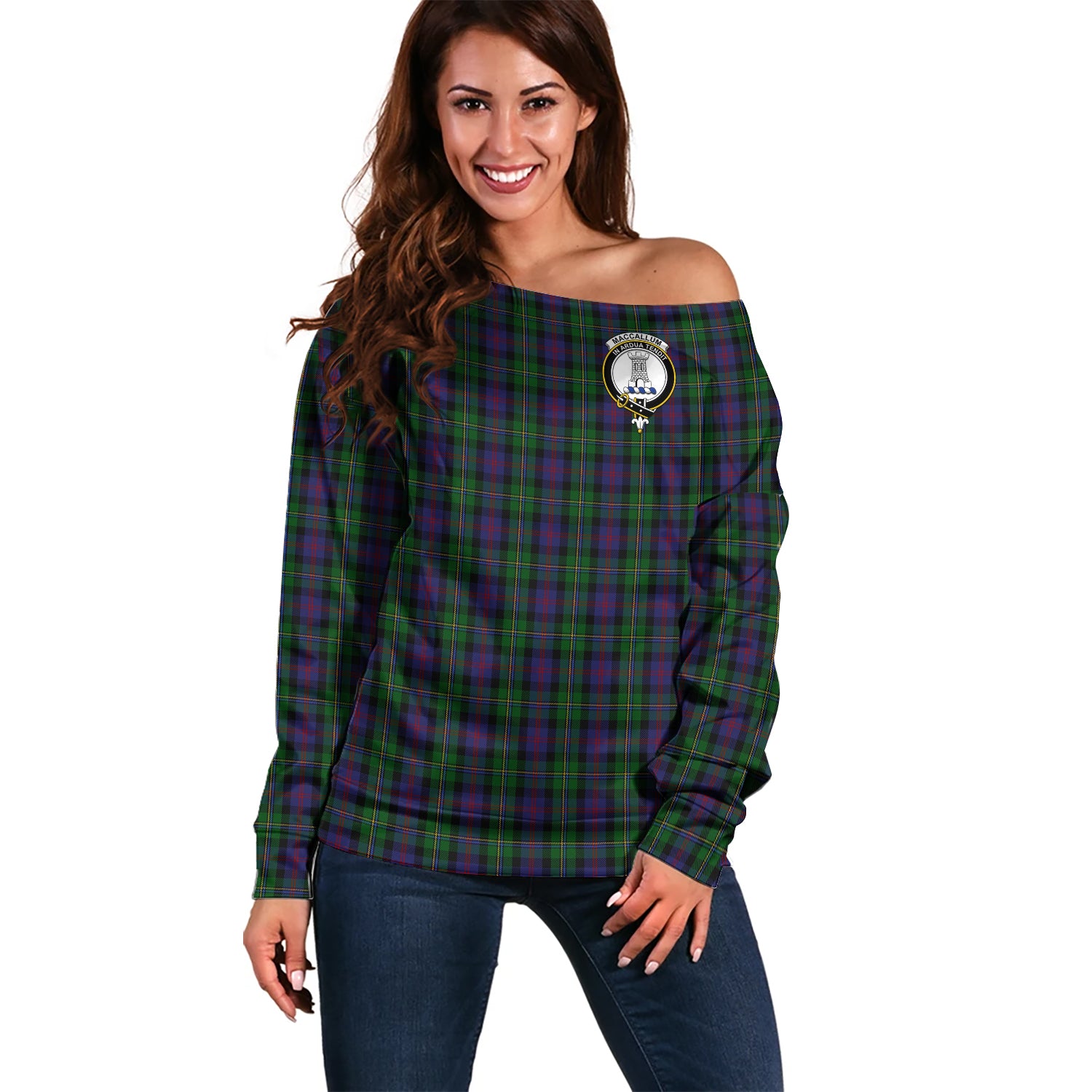 maccallum-clan-tartan-off-shoulder-sweater-family-crest-sweater-for-women