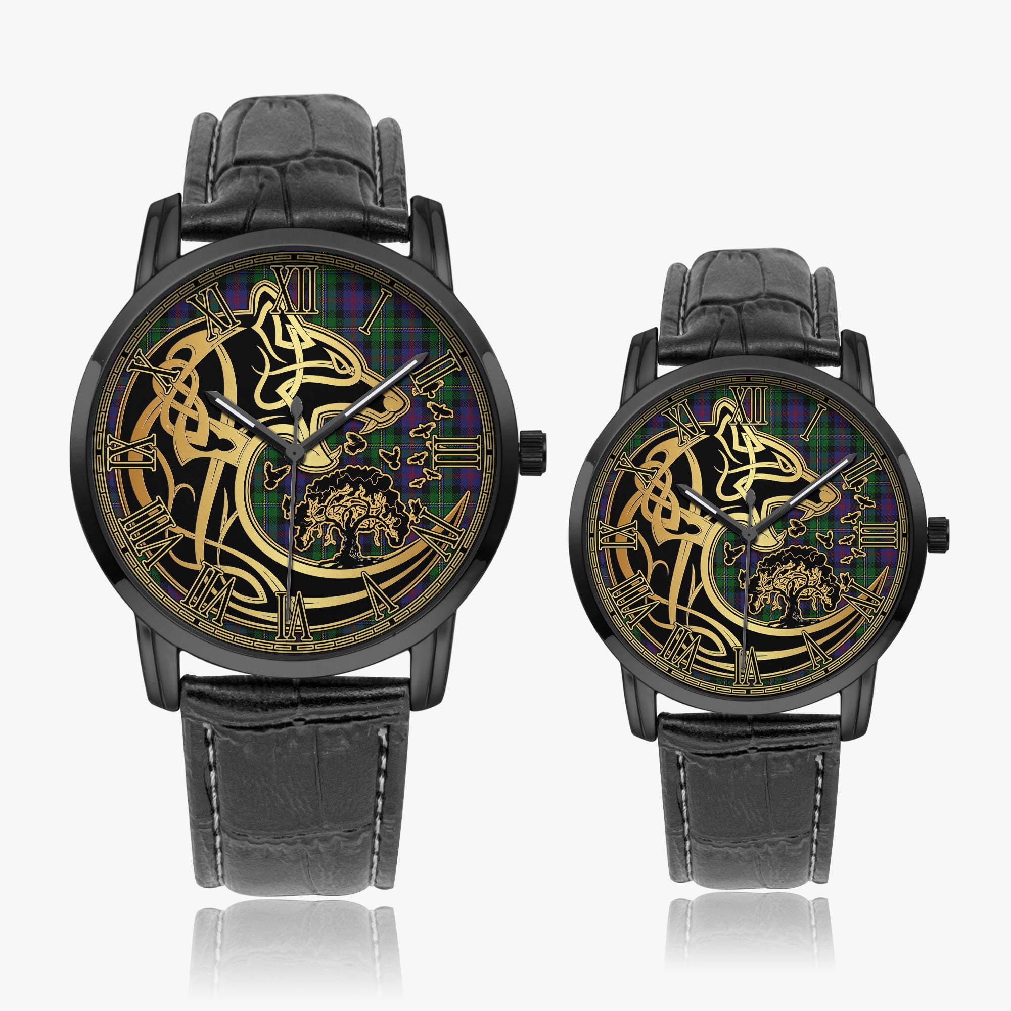 maccallum-tartan-watch-with-leather-trap-tartan-instafamous-quartz-leather-strap-watch-golden-celtic-wolf-style