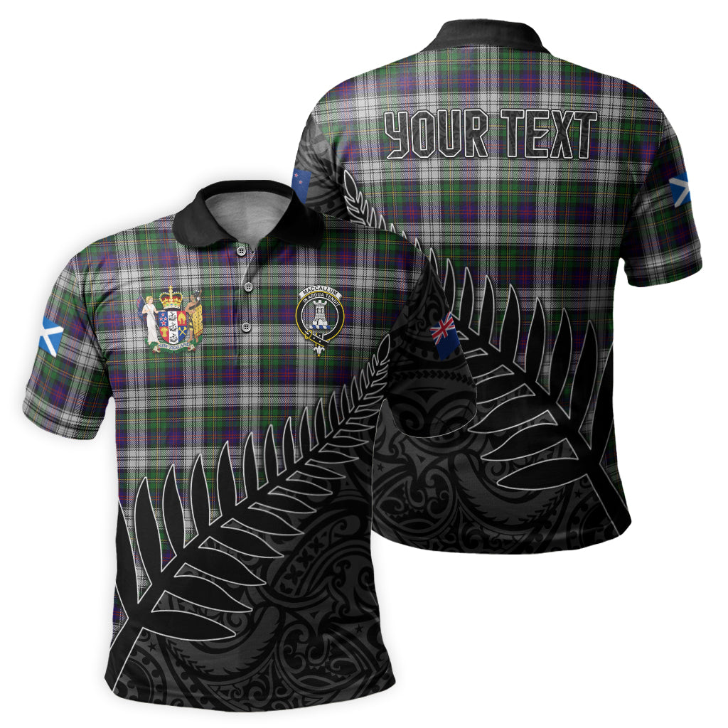 maccallum-dress-tartan-family-crest-golf-shirt-with-fern-leaves-and-coat-of-arm-of-new-zealand-personalized-your-name-scottish-tatan-polo-shirt