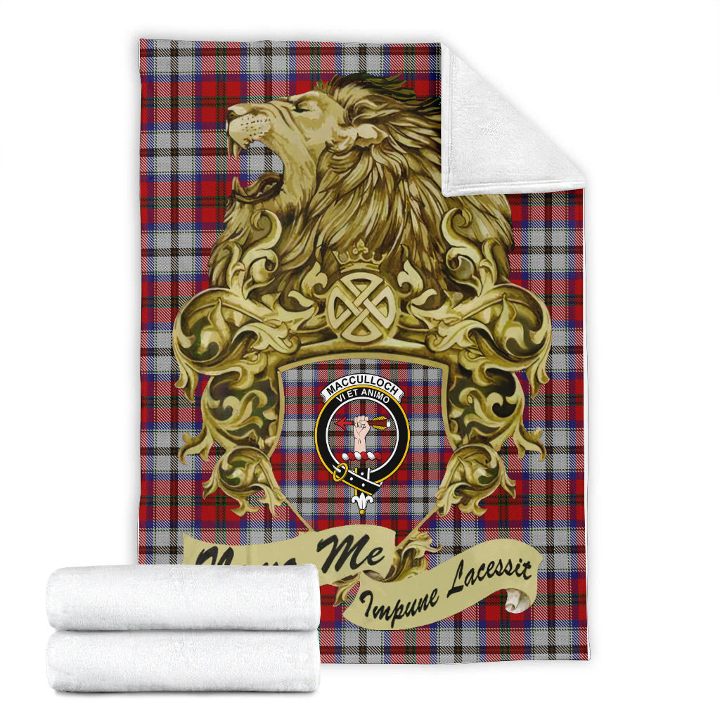 macculloch-dress-tartan-premium-blanket-motto-nemo-me-impune-lacessit-with-vintage-lion-family-crest-tartan-plaid-blanket-vintage-style